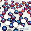 factory sales! purplish red 3D Super flash high quality galss nail art non hotfix flatback rhinestones,diy accessory FM024